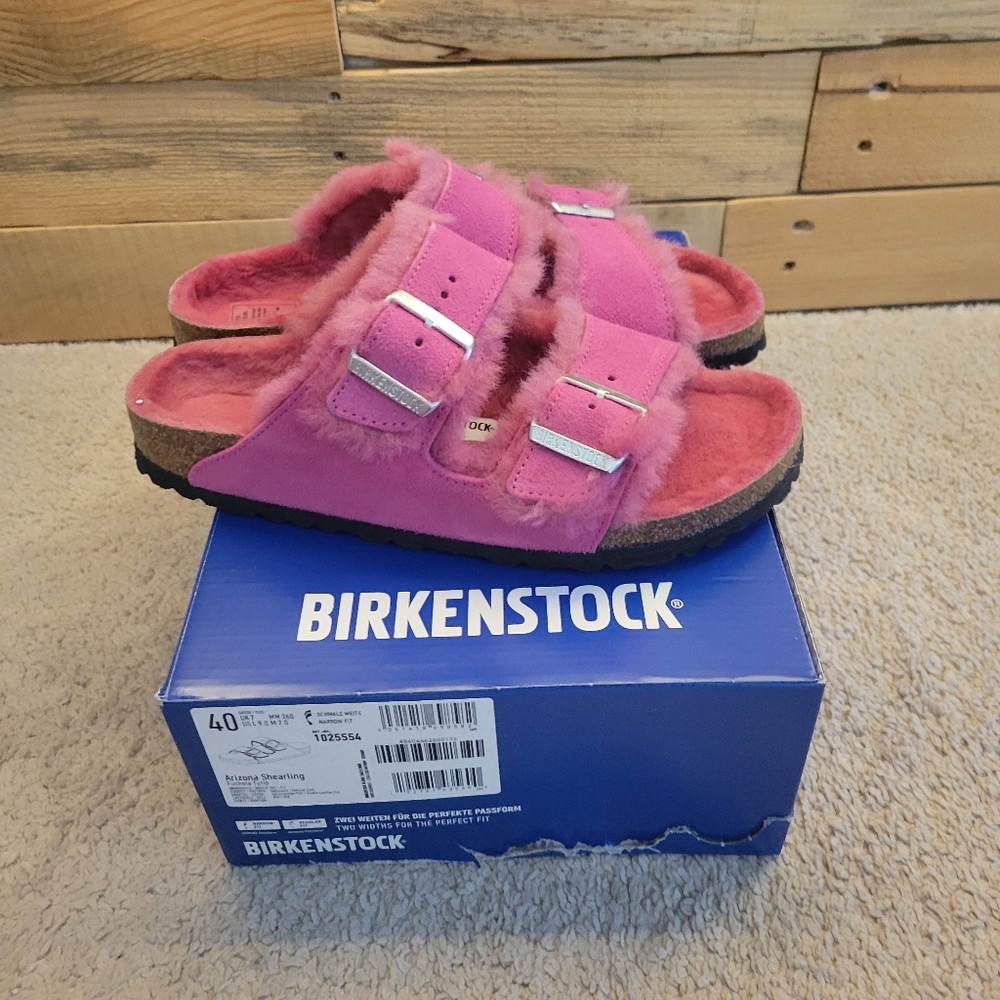 Birkenstock Fuzzy Pink Sandals